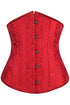 Sexy Plus Size Red Jacquard Underbust Corset with 24 Steel Bones
